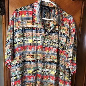 Vintage 90s Nicole Miller Silk / Hawaiian Shirt